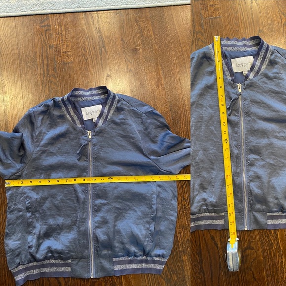 Lucy Paris Satin Bomber Jacket Clara Glitter Striped Medium - Picture 15 of 16